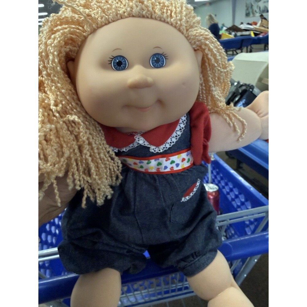 1980s Cabbage Patch Kids Doll – Blonde Yarn Hair & Blue Eyes in Original Outfit